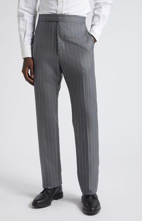Thom Browne Fit 1 Stripe Backstrap Wool Trousers in Medium Grey at Nordstrom, Size 2