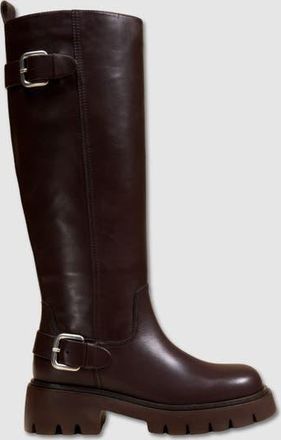 Mi-Mai Herpen Chunky Treaded Sole Long Boot in Chocolate at Nordstrom, Size 10