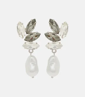 Erdem Embellished faux-pearl drop earrings