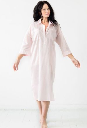 Salua Oversized Button Down Long Sleep Shirt in Light Pink at Nordstrom, Size X-Small