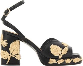 Castaner Vasilia Sandal - Dames - Sandalen met hakken - Zwart - 38 EU - Leer - Schoenen