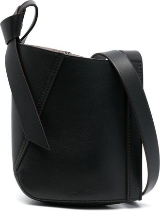 Lanvin Hobo Tie leather shoulder bag - men - Calf Leather/Lamb Skin - One Size - Black