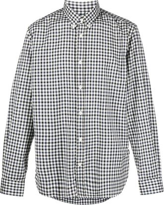 Woolrich fine-check virgin wool shirt - men - Virgin Wool - S - Blue