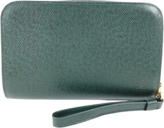 Louis Vuitton Pre-owned Clutches, male, Green, Size: ONE SIZE Pre-owned Vintage Taiga Clutch