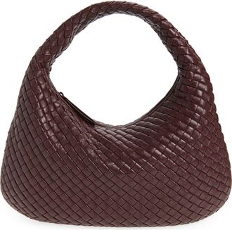 Bottega Veneta Borsa Intrecciato Leather Shoulder Bag in 6147 Deep Mahogany-Mb at Nordstrom