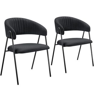 TecTake Dining Chair Bedano Set Of 2 - Black | Size: 2 Pack