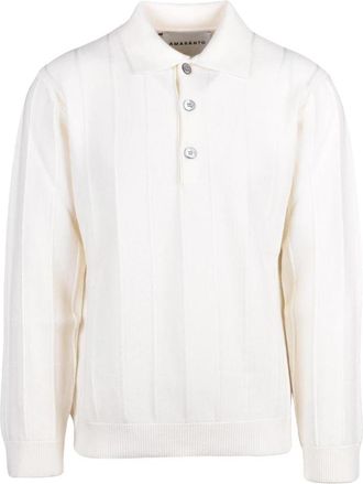 Amaranto Polo van gebreide wol - Heren - Polos - Beige - L - Wol - Tops