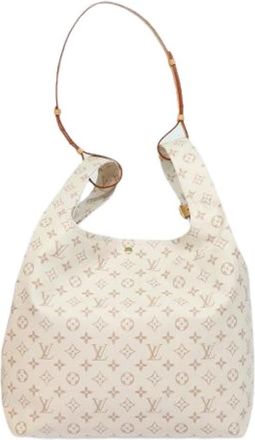 Louis Vuitton Tweedehands Canvas Louis Vuitton tassen - Dames - Vintage Schoudertas - Wit - ONE Size - Vintage