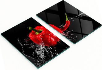 OEM Tablas De Servir De Cristal Para Cocina Con Estampado De Pimiento Rojo, 2 X 40 X 52 Cm