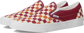 Vans Classic Slip-On Checkerboard Skate Shoes Tri-Tone Check Red : Mens 13 - Womens 14.5 Medium, Canvas/Leather/Suede