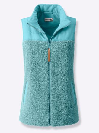 Casual Looks Steppweste CASUAL LOOKS, Damen, Gr. 42, blau (ozean), 100% Polyester, Einsatz:100% Polyester, unifarben, Westen Steppweste