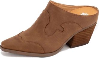 Yellow Box Womens Cyan Heeled Mule In Brown