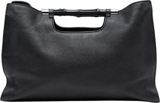 Gucci Borsa shopper Daily media in pelle di vitello e bamb&ugrave; 2000-2015 - Nero