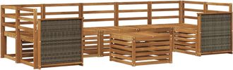 vidaXL Conjunto De Sof&aacute;s De Exterior 8 Uds. Natural Vidaxl