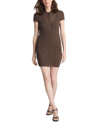 Kenneth Cole Variegated Rib Cap Sleeve Polo Dress