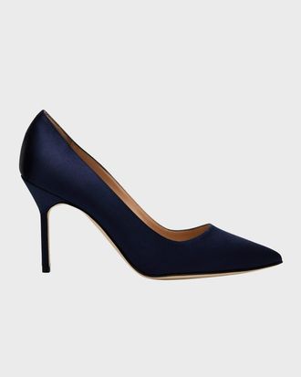 Manolo Blahnik BB 90mm Satin Pumps