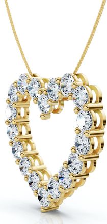 Pompeii3 5Ct Diamond Heart Pendant 14k Gold Lab Grown 1 1/5 Tall 18 Necklace
