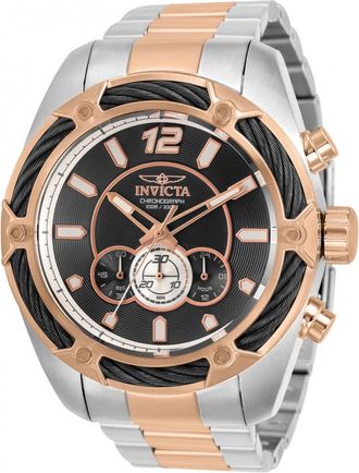 Invicta Bolt 31472 Heren Horloge - Quartz Uurwerk - Roestvrij Staal met zwarte Wijzerplaat - 52mm