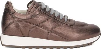 PESERICO quilted lace-up sneakers - Brown