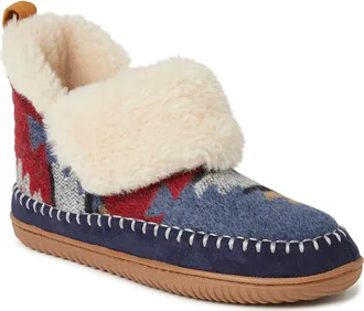 Dearfoams Moritz Bootie Slipper in Navy Multi at Nordstrom, Size 11