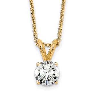 Diamond2Deal 14k Gold 1/2 Ct Lab Grown Diamond Round Solitaire Pendant Necklace 18