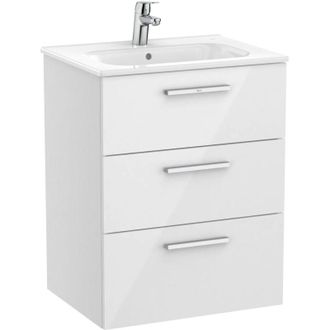 Roca Roca - Mueble Base 3 Cajones + Lavabo Unik Family Victoria Color: Blanco - Medidas: 805x453x741 Mm