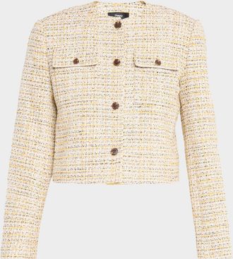 Theory Cropped Tweed Jacket
