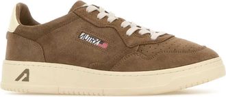 Autry Mens Brown Suede Medalist Sneakers Finishsuecigarwht