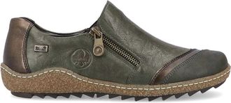 Rieker Womens Slip On Suede Shoes In Green