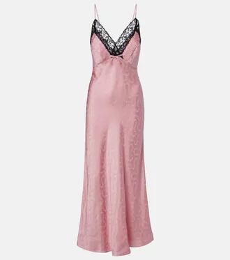 Rixo Alberta floral satin jacquard maxi dress