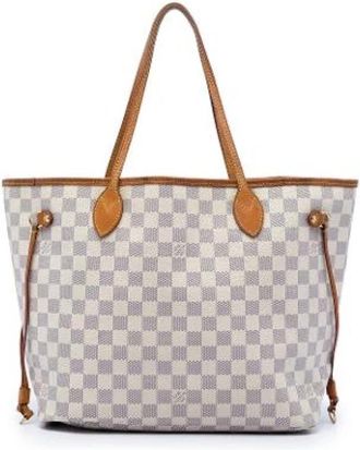 Louis Vuitton Pre-owned Neverfull MM - Dames - Vintage Shopper - Wit - ONE Size - Leer - Vintage