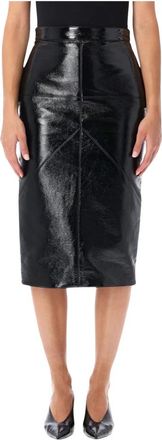 Lanvin Vinyl Straight Skirt with Cut-Outs - Dames - Kokerrokken - Zwart - XS - Rokken