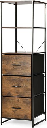 Costway Costway Librer&iacute;a Industrial De 6 Niveles Con 3 Estantes Y 3 Cajones/estanter&iacute;a 156 Cm De Altura Con Marco De Acero Y Dispositivo Antivuelco, Sal&oacute;n, Es