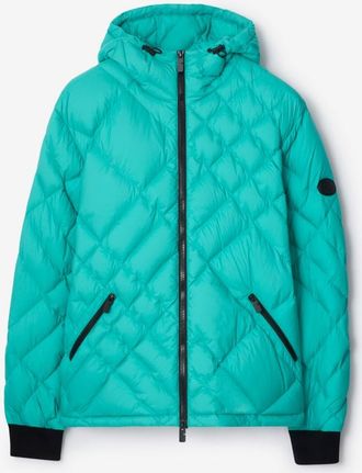 Burberry Check-stitch Nylon Doversgreen Puffer Jacket