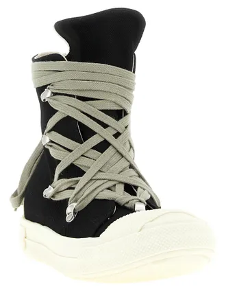 Rick Owens Womens Black Cotton High Top Sneakers