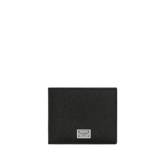 Dolce & Gabbana Wallets & Cardholders, male, Black, Size: ONE SIZE Black Leather Wallet Bi-Fold Design