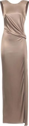 Elisabetta Franchi Viscose Maxijurk - Dames - Feestkleedjes - Bruin - XL - Kleedjes