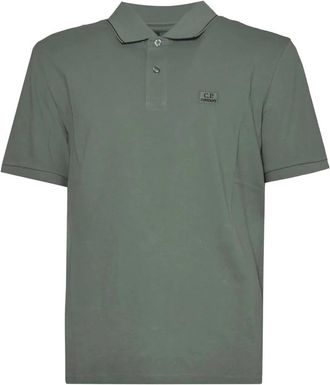 C.P. Company Stretch Piquet Logo Poloshirt - Heren - Polos - Groen - XL - Katoen - Tops