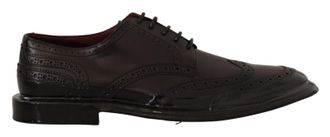 Dolce & Gabbana Mens Black Leather Oxford Wingtip Formal Derby Shoes - Size EU 40