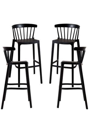 Regalos Miguel Packs Taburetes Altos - Pack 4 Taburetes Moka - Negro