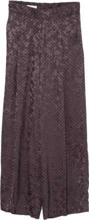 Dries Van Noten Pila Wijde Broek - Dames - Wijde Broeken - Bruin - XS - Katoen - Broeken
