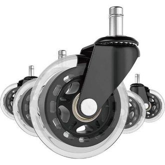 OEM Juego De 5 Ruedas De Silicona Para Sillas De Oficina, Di&aacute;metro Del V&aacute;stago De 11 Mm, Color Negro