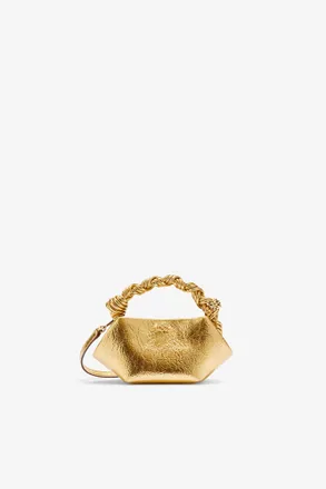 Ganni Gold Metallic Mini Bou Bag