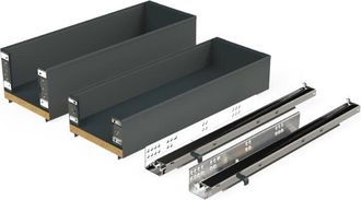 Emuca Emuca - Botellero Lateral Extra&iacute;ble Titane Simplex Con Cierre Suave, M&oacute;dulo 200mm, Gris Antracita