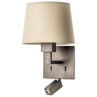 Leds - C4 Aplique Bali E27 60 Bronce with Reader LED 2.2 Blanco C&aacute;lido para Interior de Pared en Dormitorio, Comedor, Sal&oacute;n