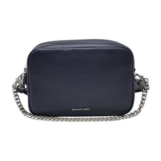 Michael Kors Cross Body Bags, female, Blue, Size: ONE SIZE Bryant Medium Pebbled Leather Camera Crossbody Bag