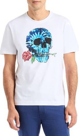 Robert Graham Tie Dye Skull Cotton Graphic T-Shirt in White at Nordstrom Rack, Size Xx-Large