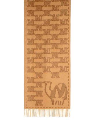 Max Mara Wsteddyc Camel Jacquard Cachemire Stole