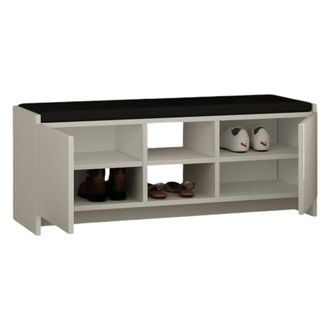 Dmora Dmora - Zapatero Algedi, Zapatero, Armario De Entrada Multiusos, Zapatero, 110x37h43 Cm, Blanco, Con Embalaje Reforzado