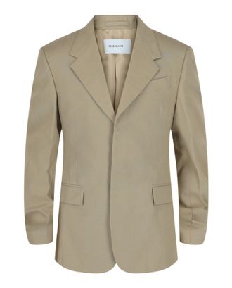 Ferragamo Single-Breasted Cotton Blazer With Notched Lapels